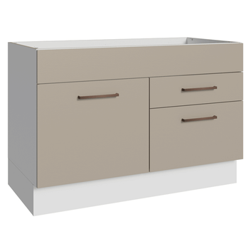 Balcão Gabinete de Pia 1 Porta e 2 Gavetas Branco/Crema Agata Madesa