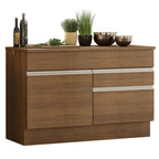 Balcão Madesa Glamy 120 cm 1 Porta e 2 Gavetas (Com Tampo) Rustic