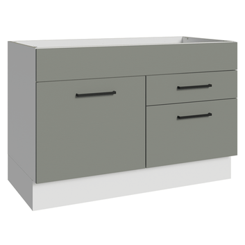 Balcão Gabinete de Pia Madesa Agata 1 Porta e 2 Gavetas (Sem Tampo e Pia) Branco/Cinza
