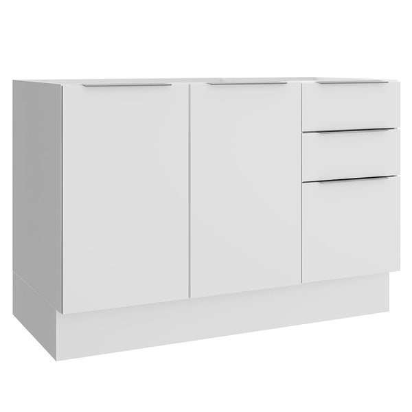 Balcão Gabinete de Pia Madesa Stella 2 Portas e 3 Gavetas (Sem Tampo e Pia) Branco