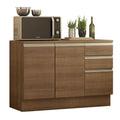 Balcão Madesa Glamy 120 cm 2 Portas e 3 Gavetas (Com Tampo) Rustic