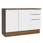 Balcão Cozinha 2 Portas e 3 Gavetas (Com Tampo) Rustic/Branco Stella Madesa