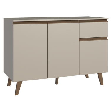 Balcão de Cozinha 120 cm 3 Portas 1 Gaveta Com Pés Crema Nice Madesa