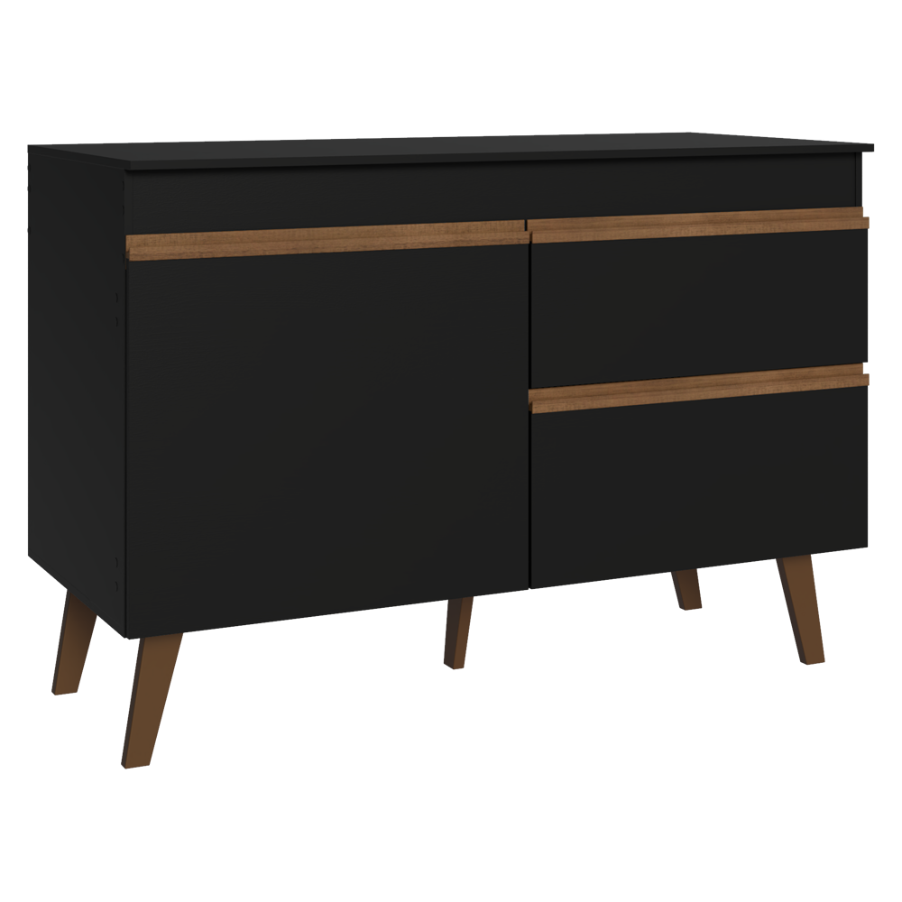 Balcão de Cozinha com 2 Portas e 1 Gaveta 120 cm Preto Pieta Madesa
