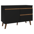 Balcão de Cozinha com 2 Portas e 1 Gaveta 120 cm Preto Pieta Madesa