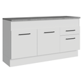 Balcão Madesa Agata 150 cm 2 Portas e 2 Gavetas (Com Tampo) Branco