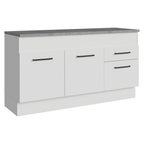 Balcão Madesa Agata 150 cm 2 Portas e 2 Gavetas (Com Tampo) Branco