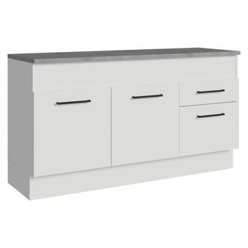 Balcão Madesa Agata 150 cm 2 Portas e 2 Gavetas (Com Tampo) Branco