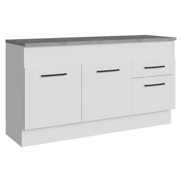 Balcão Madesa Agata 150 cm 2 Portas e 2 Gavetas (Com Tampo) Branco