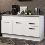 Balcão Madesa Agata 150 cm 2 Portas e 2 Gavetas (Com Tampo) Branco