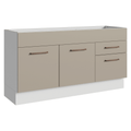 Balcão Gabinete de Pia 150 cm 2 Portas e 2 Gavetas (Sem Tampo e Pia) Branco/Crema Agata Madesa