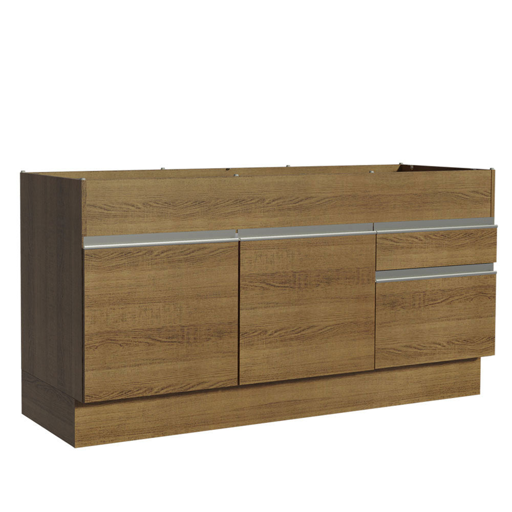 Balcão de Pia Madesa Glamy 150 cm 2 Portas e 2 Gavetas (Sem Tampo e Pia) Rustic