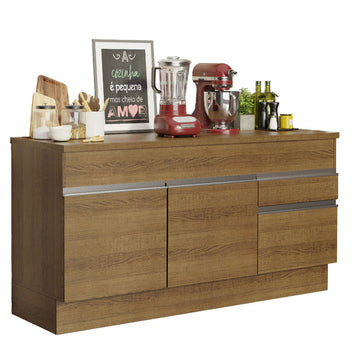 Balcão Madesa Glamy 150 cm 2 Portas e 2 Gavetas (Com Tampo) Rustic