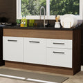 Balcão de Pia Madesa Agata 150 cm 2 Portas e 2 Gavetas (Sem Tampo e Pia) Rustic/Branco