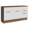 Balcão Gabinete Madesa Agata 150 cm 2 Gavetas 2 Portas (Com Tampo) Rustic/Branco
