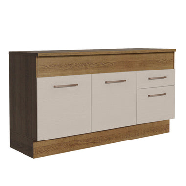 Balcão 150 cm 2 Portas e 2 Gavetas (Com Tampo) Rustic/Crema Agata Madesa