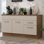 Balcão Gabinete 150 cm 2 Gavetas 2 Portas (Com Tampo) Rustic/Crema Agata Madesa