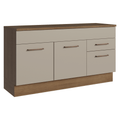 Balcão Gabinete 150 cm 2 Gavetas 2 Portas (Com Tampo) Rustic/Crema Agata Madesa