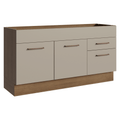 Balcão Gabinete de Pia 150 cm 2 Portas e 2 Gavetas (Sem Tampo e Pia) Rustic/Crema Agata Madesa