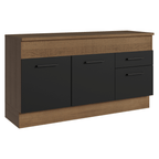 Balcão Madesa Agata 150 cm 2 Portas e 2 Gavetas (Com Tampo) Rustic/Preto