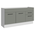 Balcão Gabinete de Pia Madesa Agata 150 cm 2 Portas e 2 Gavetas (Sem Tampo e Pia) Branco/Cinza