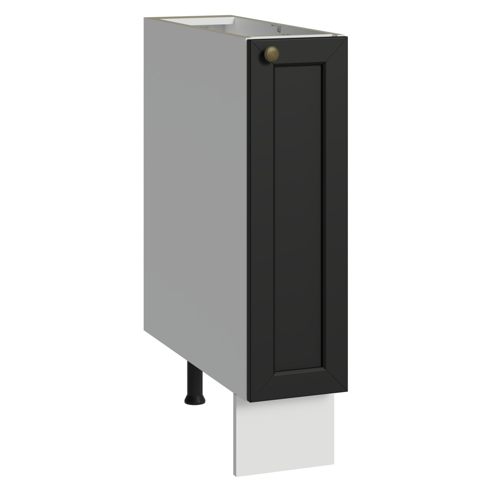 Balcão Porta-Temperos 20 cm 1 Porta (Sem Tampo) Branco/Preto Vik Madesa