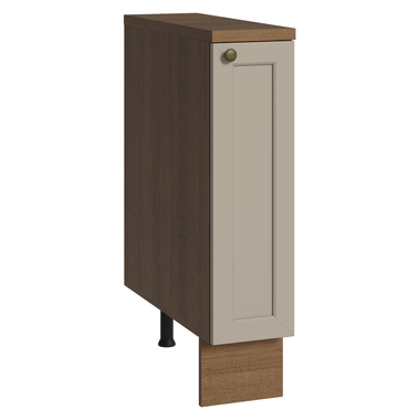 Balcão Porta-Temperos 20 cm 1 Porta (Com Tampo) Rustic/Crema Vik Madesa