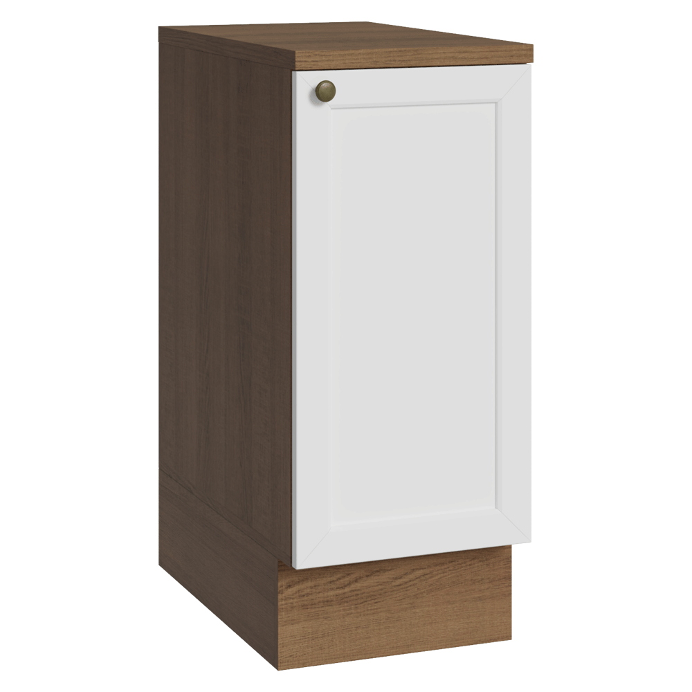 Balcão de Cozinha 35 cm 1 Porta Rustic/Branco Vik Madesa