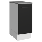 Balcão Madesa Agata 35 cm 1 Porta Branco/Preto