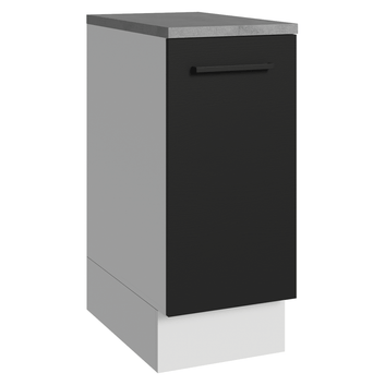 Balcão Madesa Agata 35 cm 1 Porta Branco/Preto