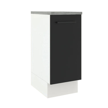 Balcão Madesa Agata 35 cm 1 Porta Branco/Preto
