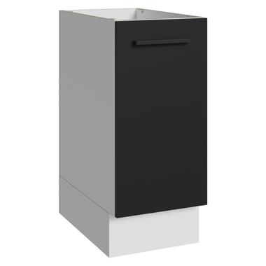 Balcão de Cozinha 35 cm 1 Porta (Sem Tampo) Branco/Preto Agata Madesa