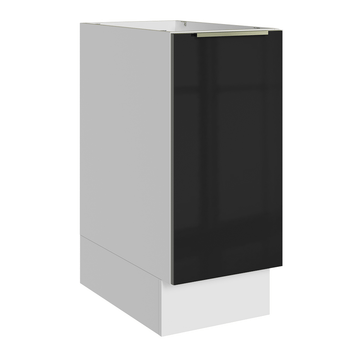 Balcão de Cozinha 35 cm 1 Porta (Sem Tampo) Branco/Preto Lux Madesa