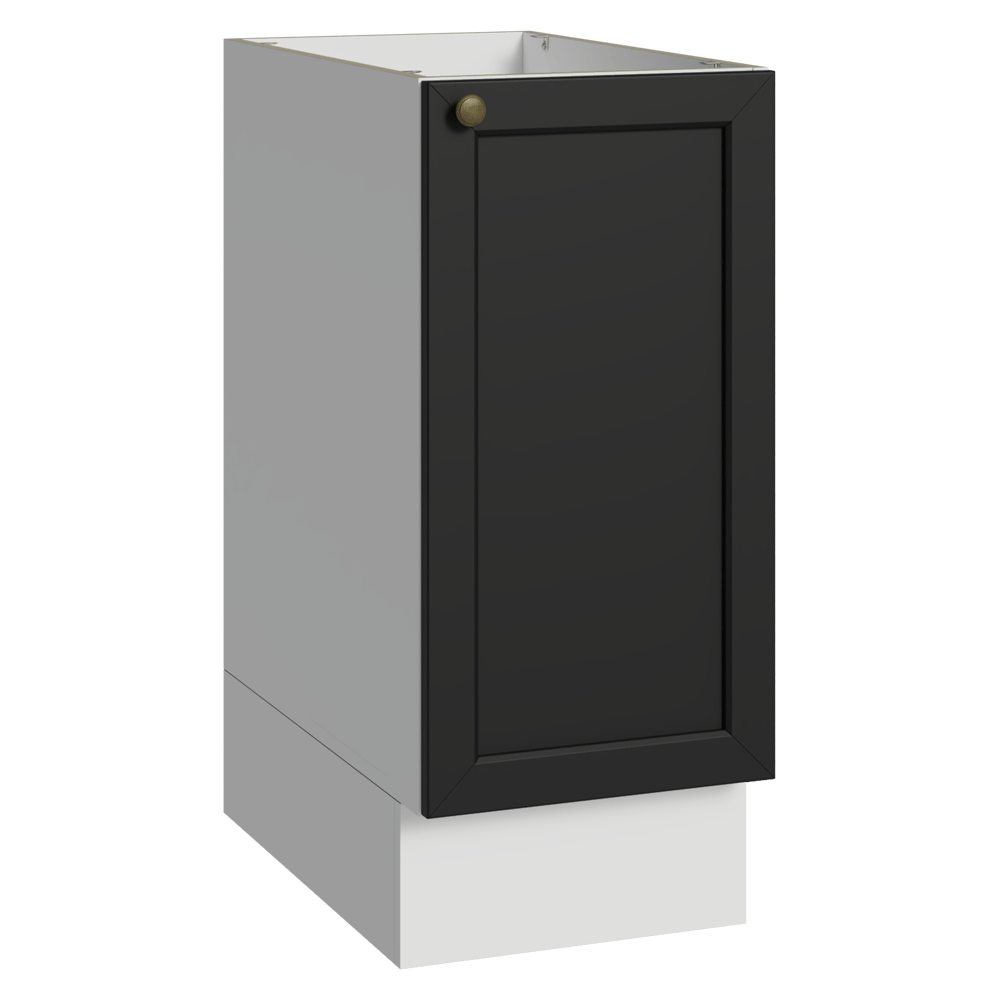 Balcão de Cozinha 35 cm 1 Porta (Sem Tampo) Branco/Preto Vik Madesa