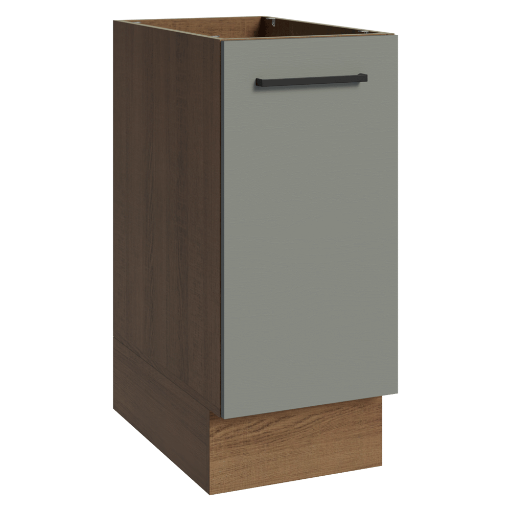 Balcão de Cozinha 35 cm 1 Porta (Sem Tampo) Rustic/Cinza Agata Madesa