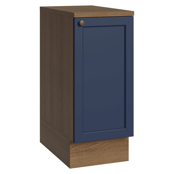 Balcão de Cozinha 35 cm 1 Porta Rustic/Azul Vik Madesa