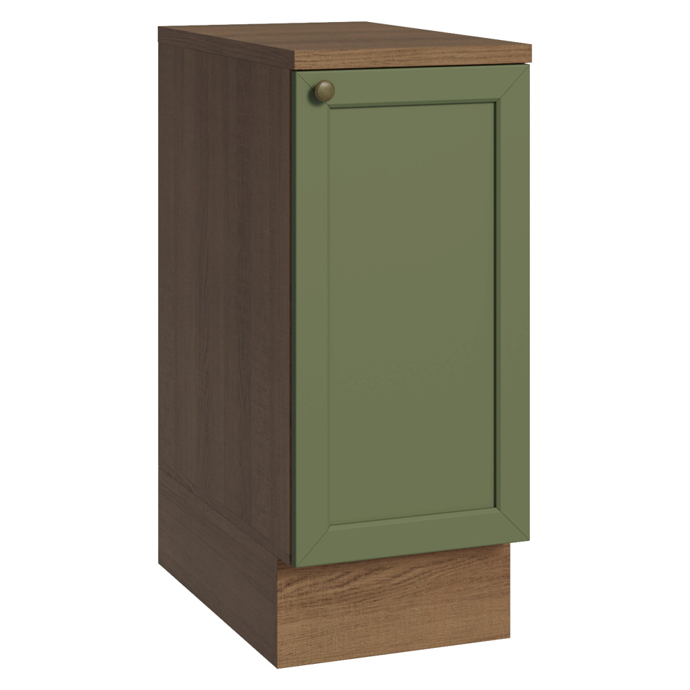 Balcão de Cozinha 35 cm 1 Porta Rustic/Verde Vik Madesa