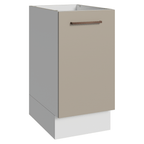 Balcão de Cozinha 40 cm 1 Porta (Sem Tampo) Branco/Crema Agata Madesa