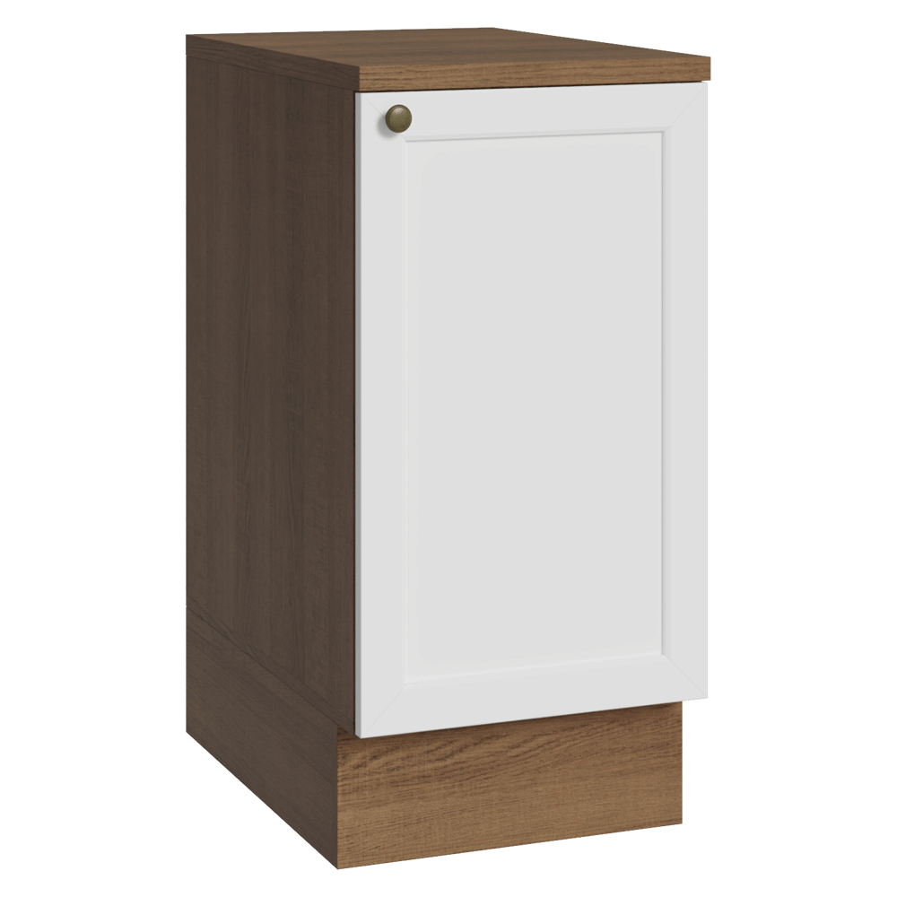 Balcão de Cozinha 40 cm 1 Porta Rustic/Branco Vik Madesa