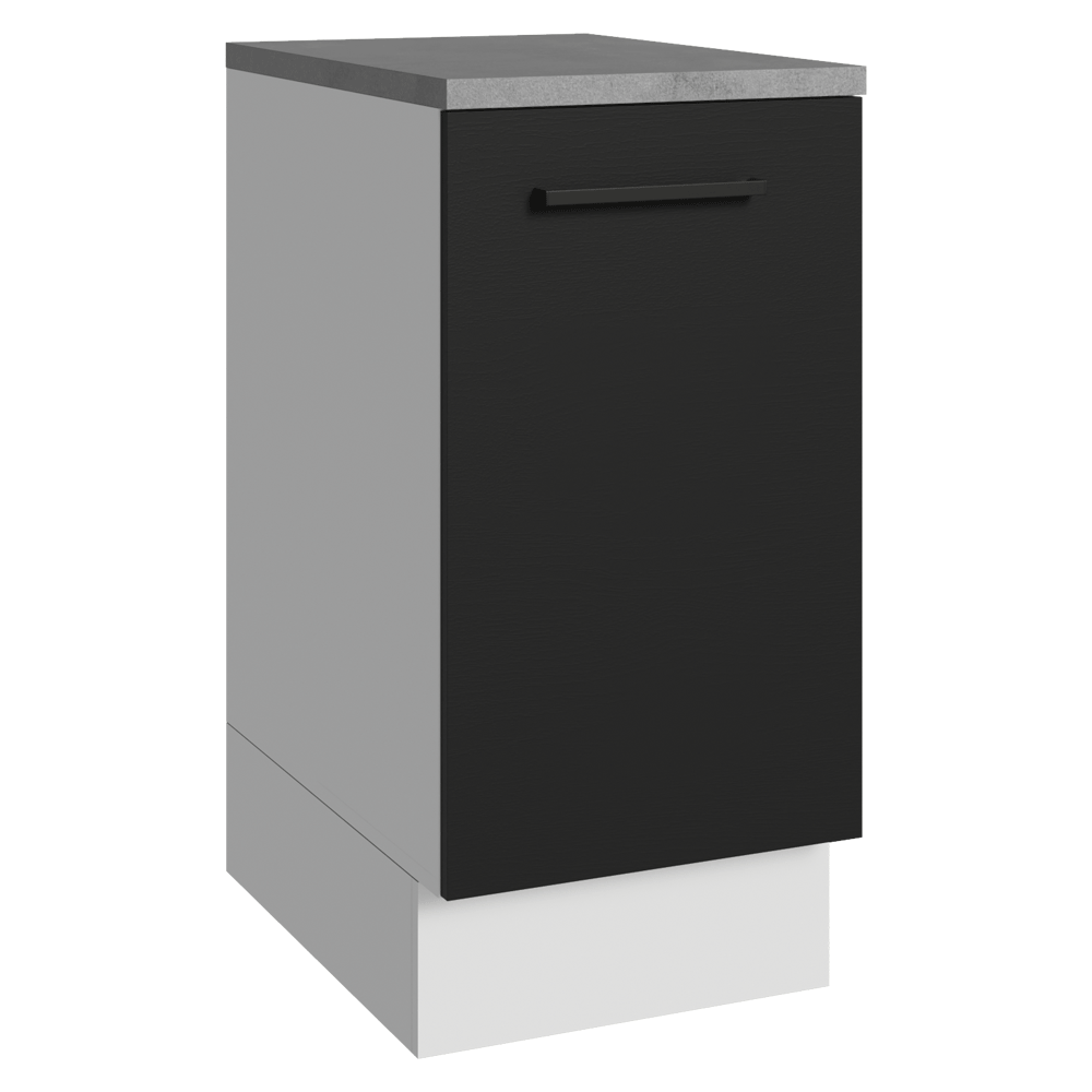 Balcão Madesa Agata 40 cm 1 Porta Branco/Preto