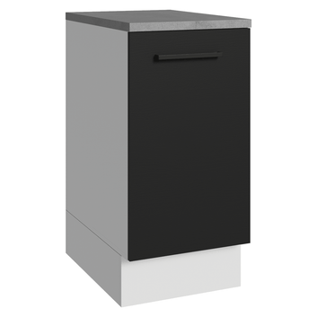 Balcão Madesa Agata 40 cm 1 Porta Branco/Preto