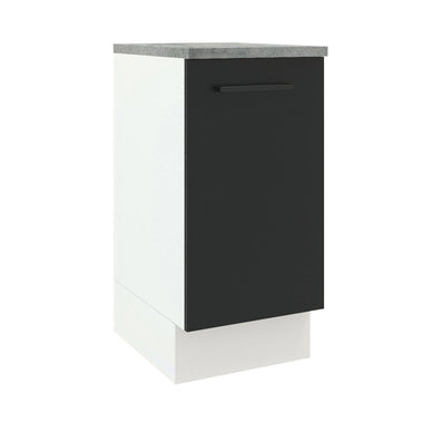 Balcão Madesa Agata 40 cm 1 Porta Branco/Preto