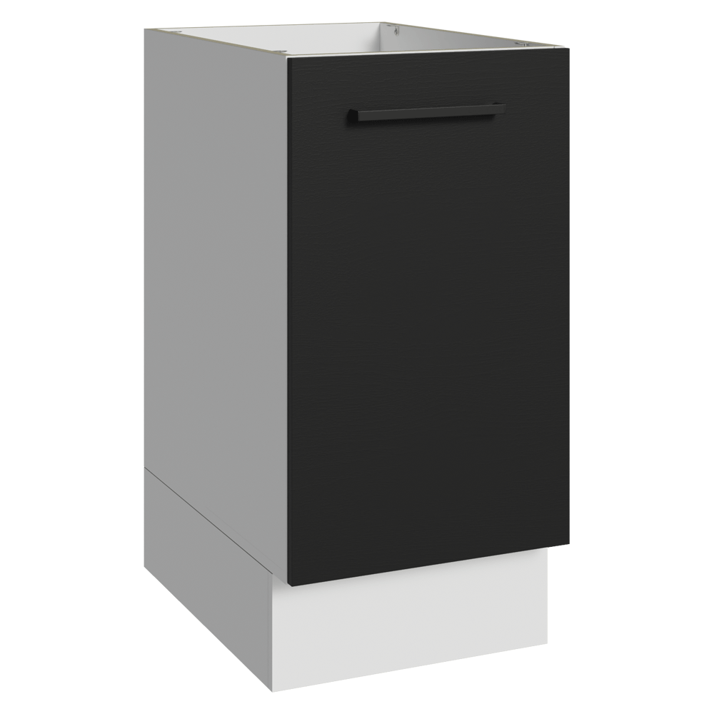 Balcão de Cozinha 40 cm 1 Porta (Sem Tampo) Branco/Preto Agata Madesa