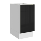 Balcão de Cozinha 40 cm 1 Porta (Sem Tampo) Branco/Preto Lux Madesa