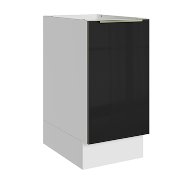 Balcão de Cozinha 40 cm 1 Porta (Sem Tampo) Branco/Preto Lux Madesa