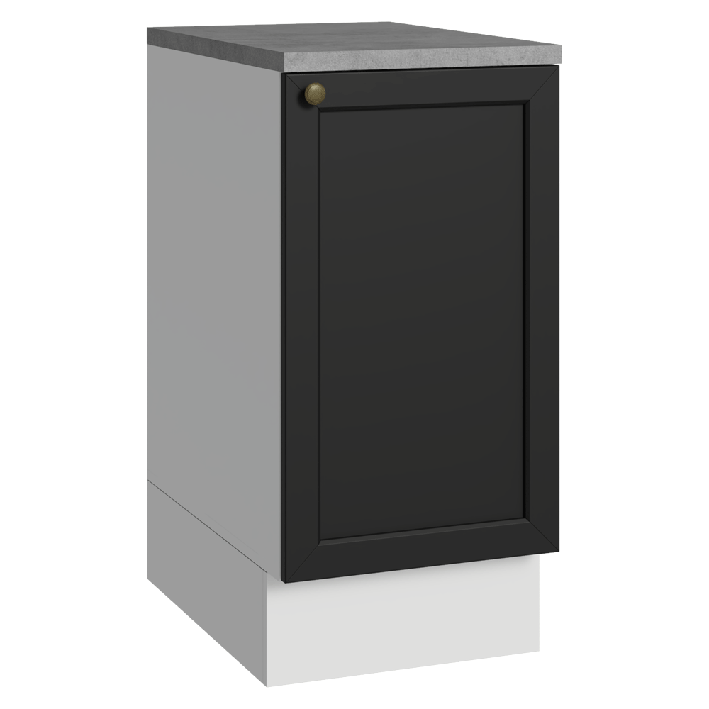 Balcão de Cozinha 40 cm 1 Porta Branco/Preto Vik Madesa