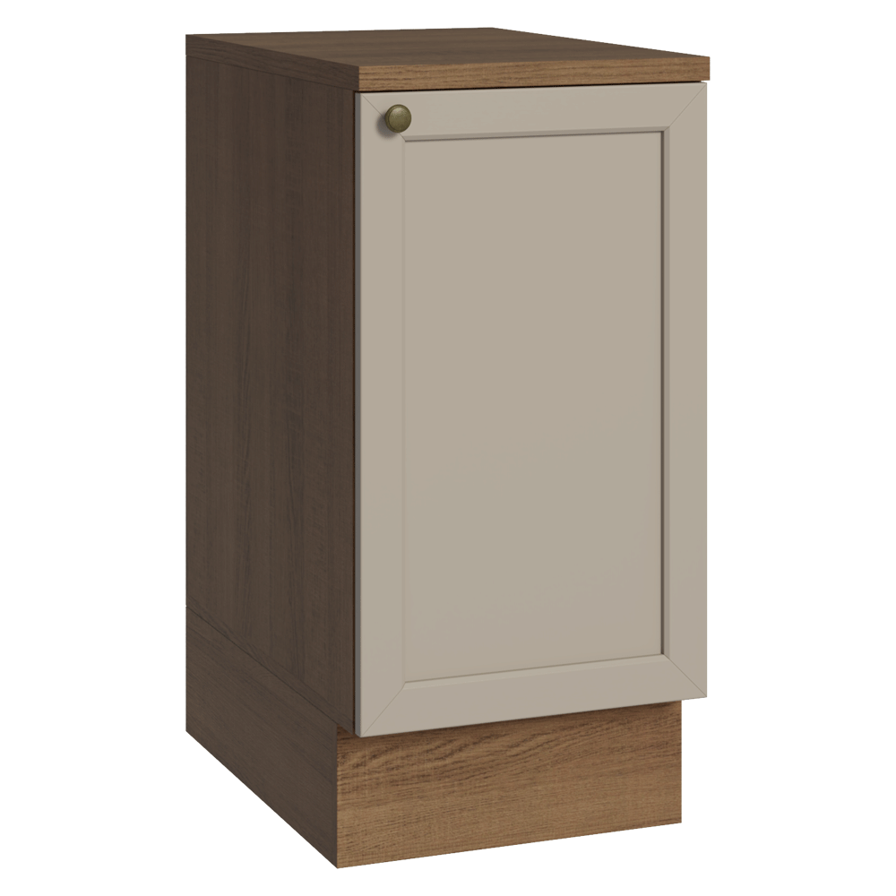 Balcão de Cozinha 40 cm 1 Porta Rustic/Crema Vik Madesa