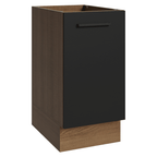 Balcão de Cozinha 40 cm 1 Porta (Sem Tampo) Rustic/Preto Agata Madesa