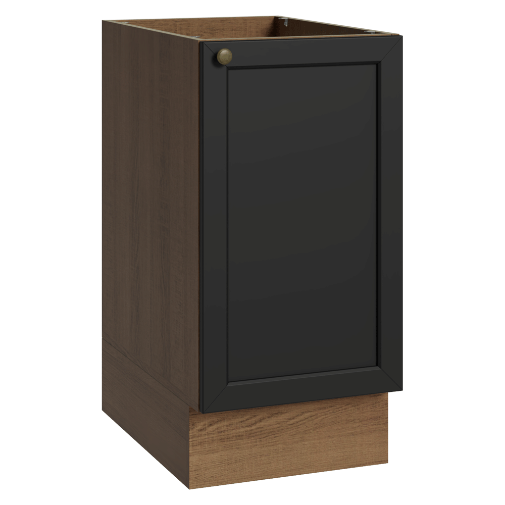 Balcão de Cozinha 40 cm 1 Porta (Sem Tampo) Rustic/Preto Vik Madesa