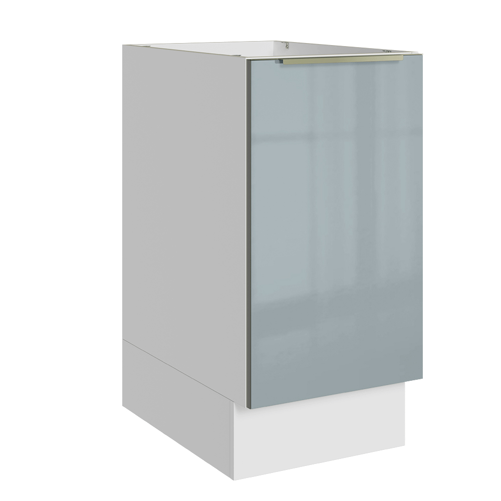 Balcão de Cozinha 40 cm 1 Porta (Sem Tampo) Branco/Cinza Lux Madesa